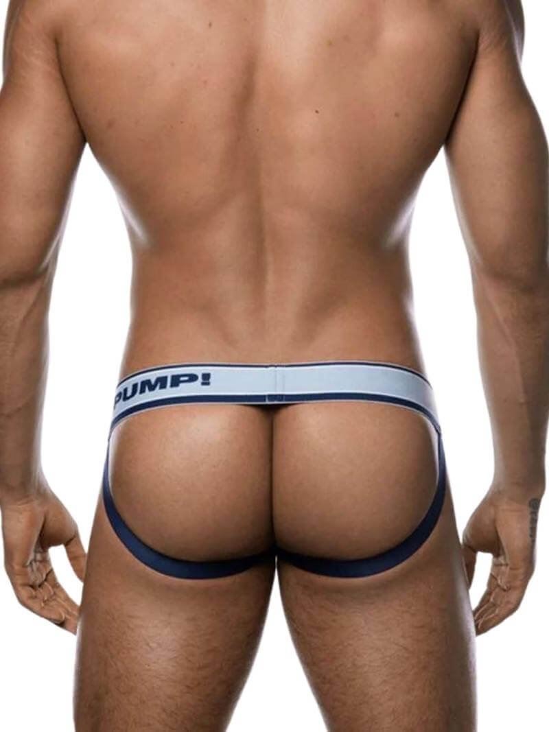 Mens PUMP Underwear Blue Steel Mens Micro Mesh Sporty Jockstrap