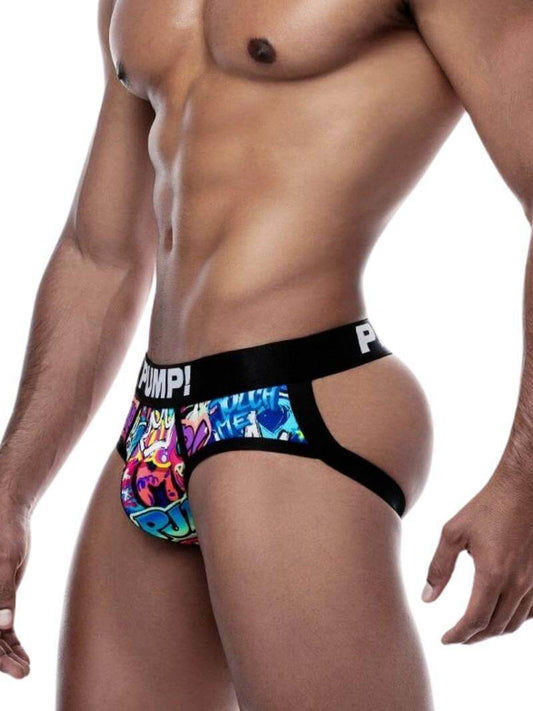 Mens PUMP Underwear Graffiti Full Front Jockstrap