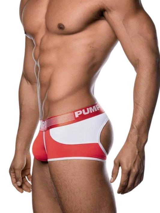 Mens PUMP Underwear Access Backless Trunk, Red