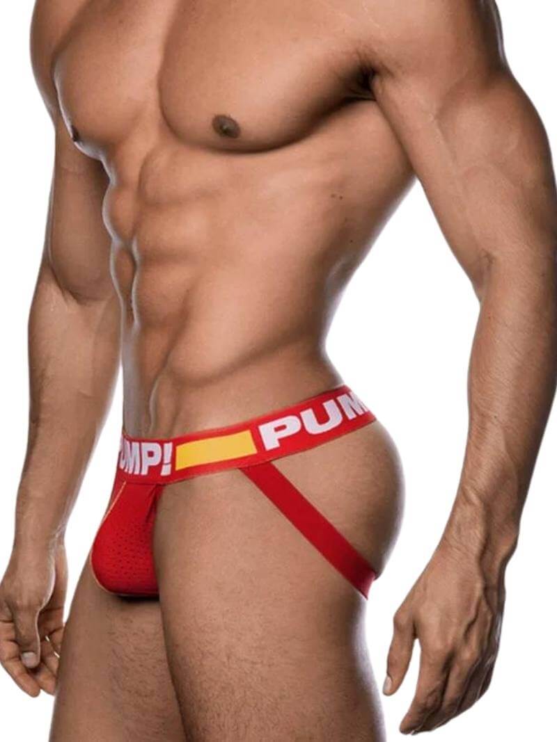 Mens PUMP Underwear Flash Breathable Mesh Jockstrap