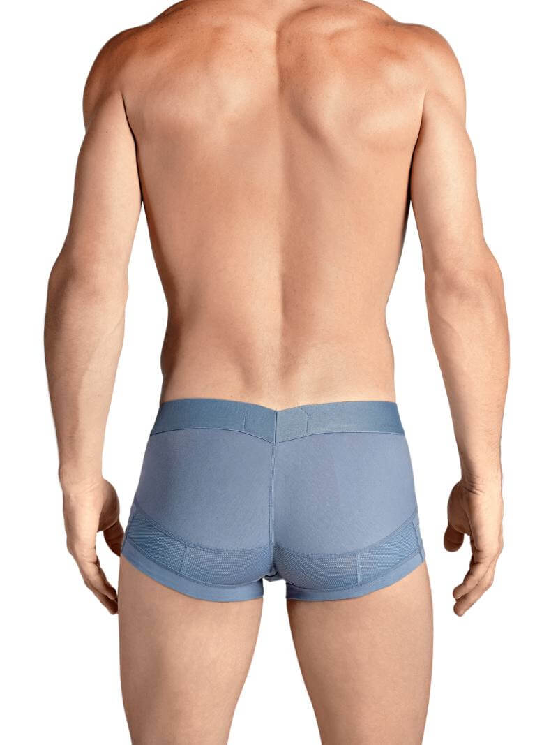 Mens RounderBum Trunk with Anatomic Long Pouch, Light Blue
