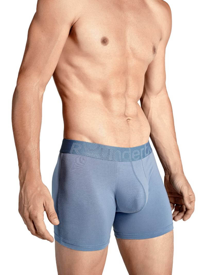 Mens Rounderbum Enhancing & Reshaping Boxer Brief with Padded Bum and Pouch, Light Blue
