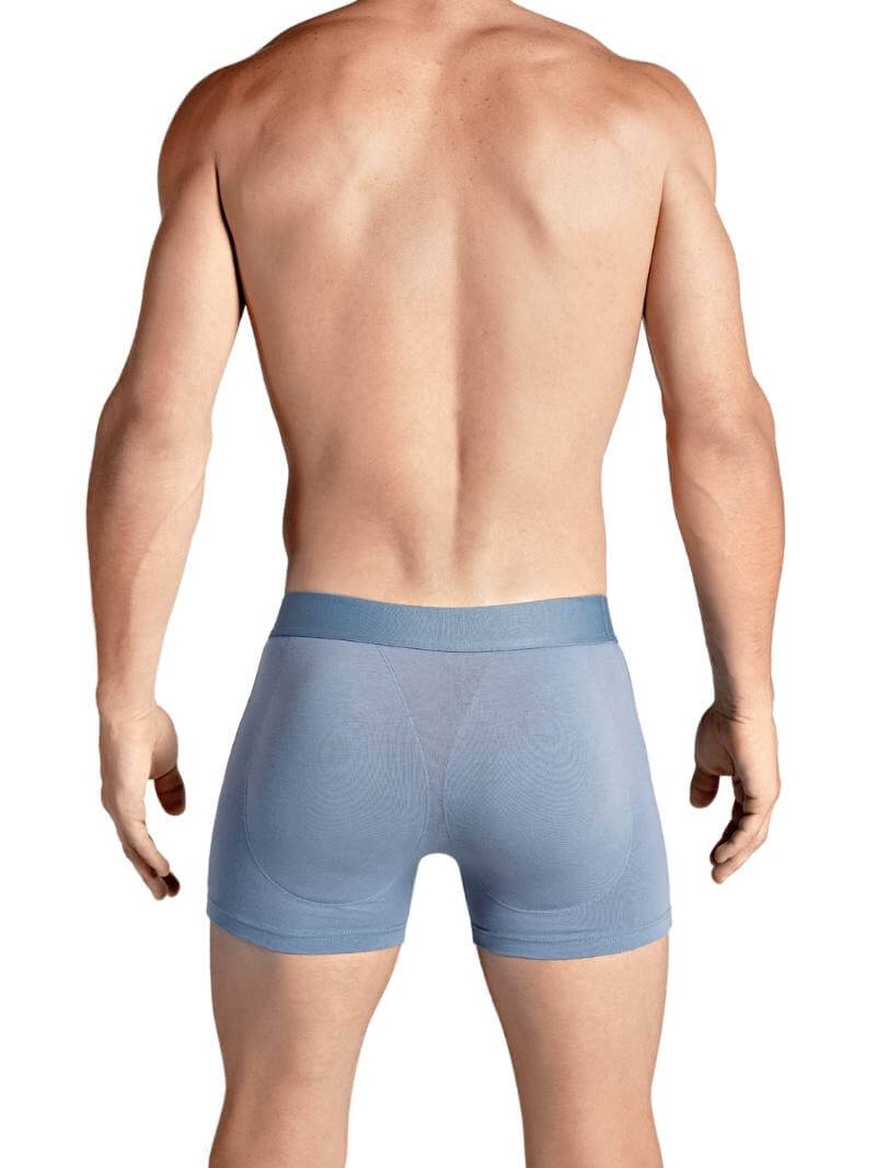 Mens Rounderbum Enhancing & Reshaping Boxer Brief with Padded Bum and Pouch, Light Blue