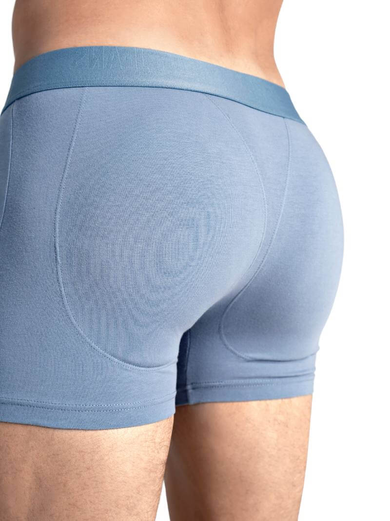 Mens Rounderbum Enhancing & Reshaping Boxer Brief with Padded Bum and Pouch, Light Blue