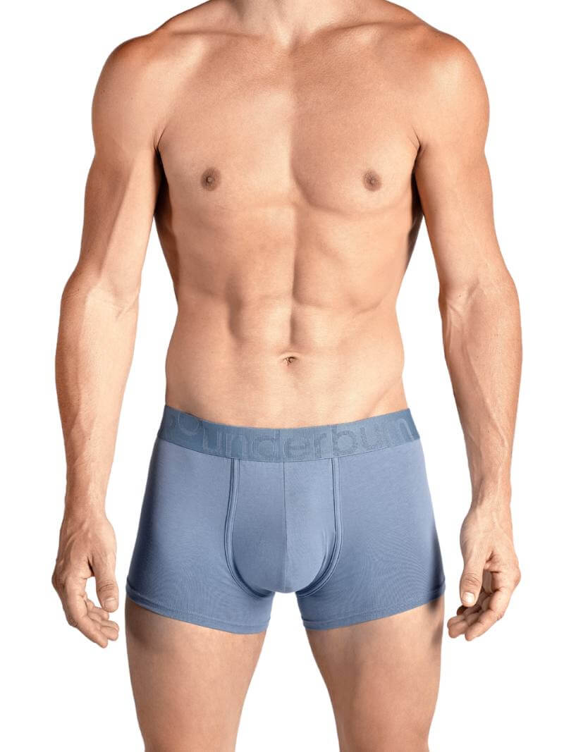 Mens RounderBum Trunk with Bum Reshaping Padding, Light Blue