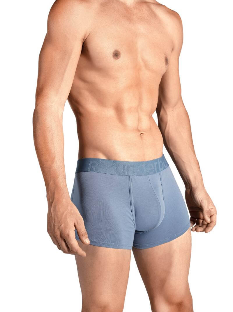 Mens RounderBum Trunk with Bum Reshaping Padding, Light Blue