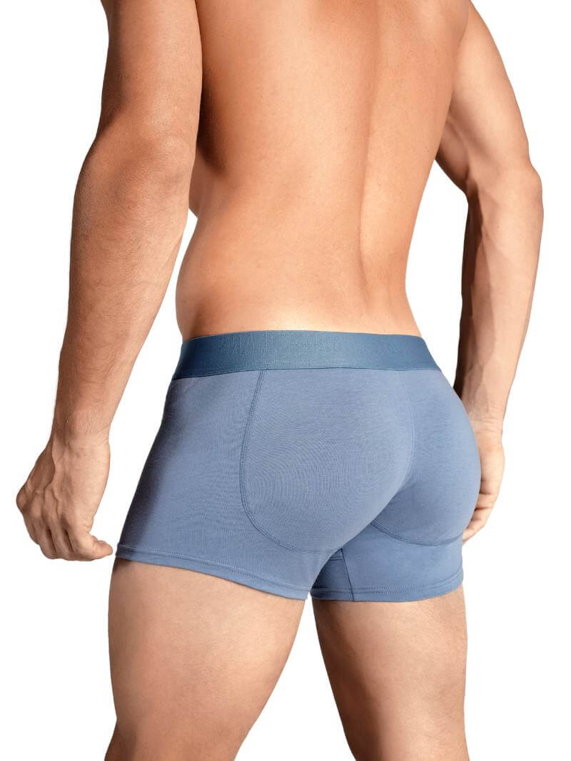 Mens RounderBum Trunk with Bum Reshaping Padding, Light Blue