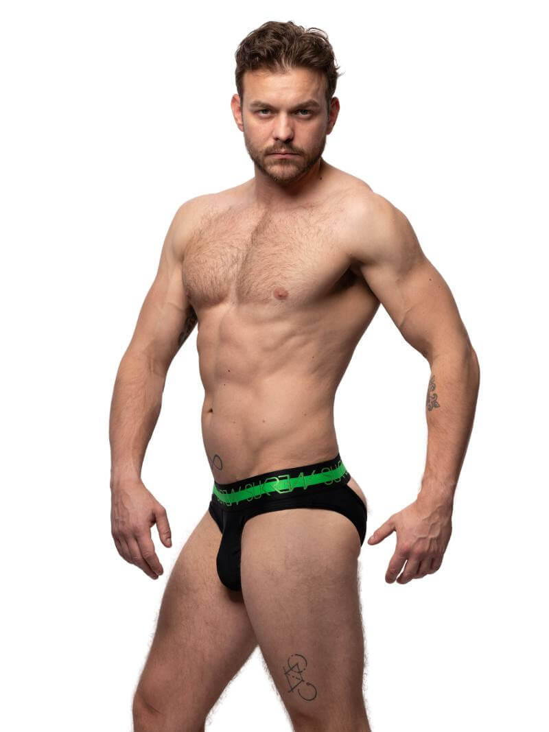 Mens SUKREW Highlight Jock V Thong with Large Pouch