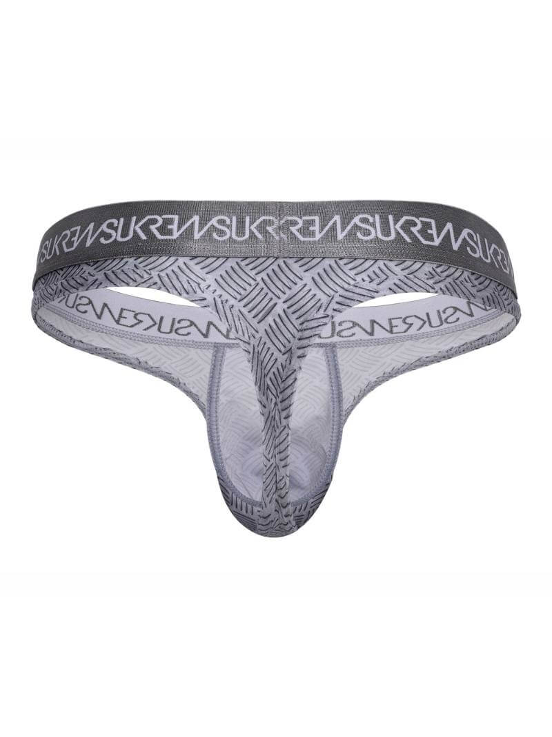 Gray men's underwear with brand logo on a white background