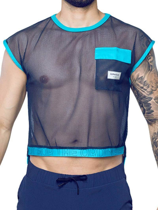 Men's Supawear Neon Mesh Cropped Tank Top