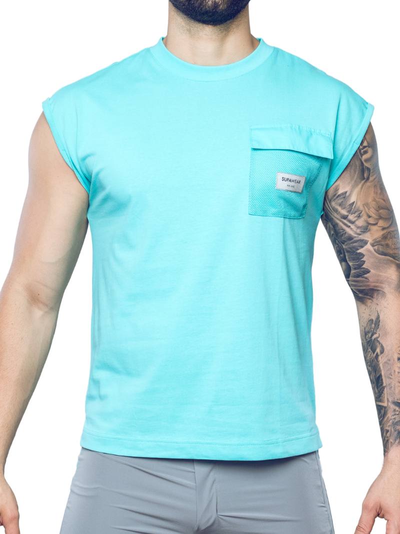 Men's Supawear Wide-Cut Tank, Turquoise