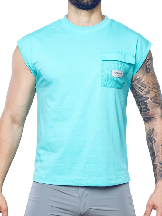 Men's Supawear Wide-Cut Tank, Turquoise