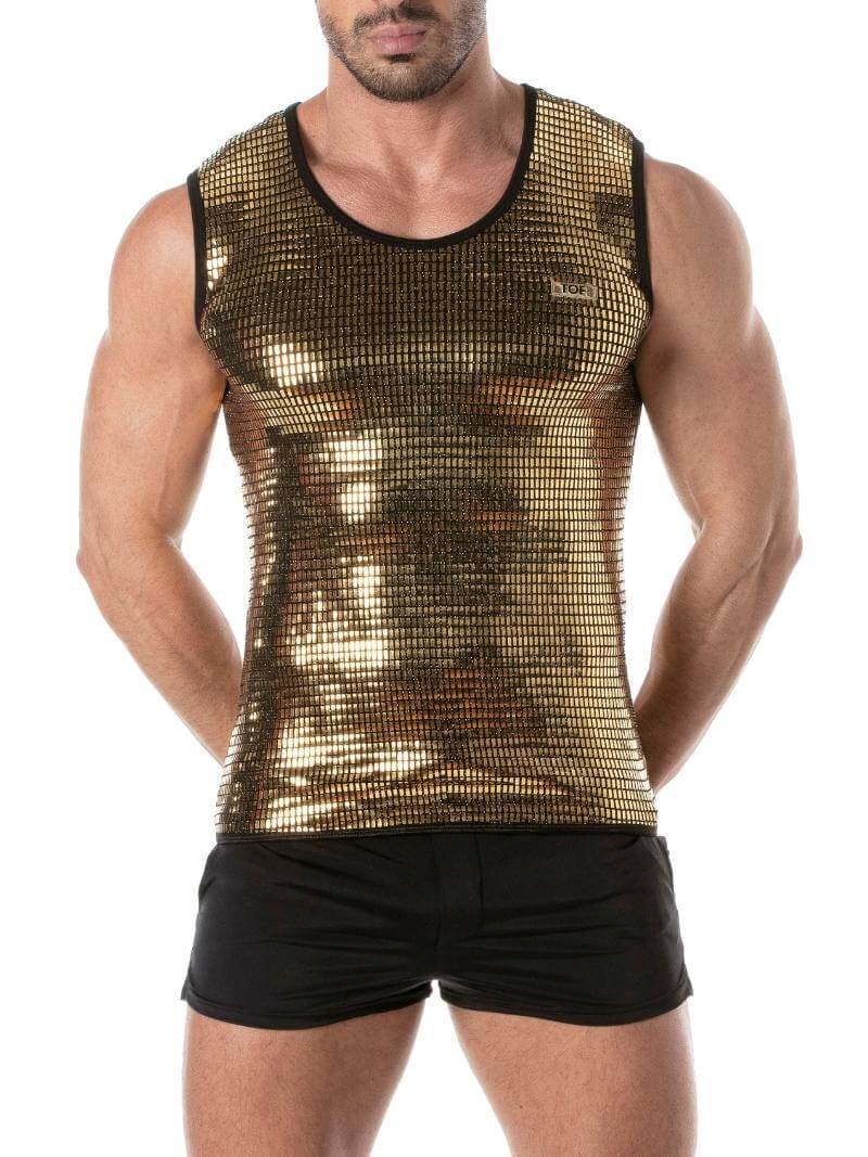 Mens TOF Paris Glitter Tank Top