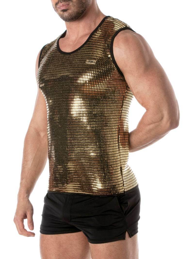 Mens TOF Paris Glitter Tank Top
