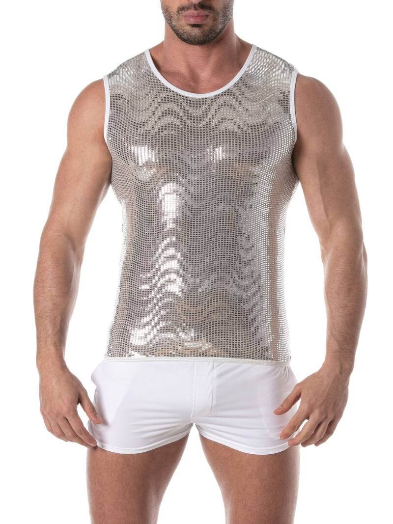 Mens TOF Paris Glitter Tank Top