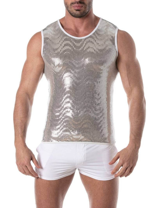 Mens TOF Paris Glitter Tank Top