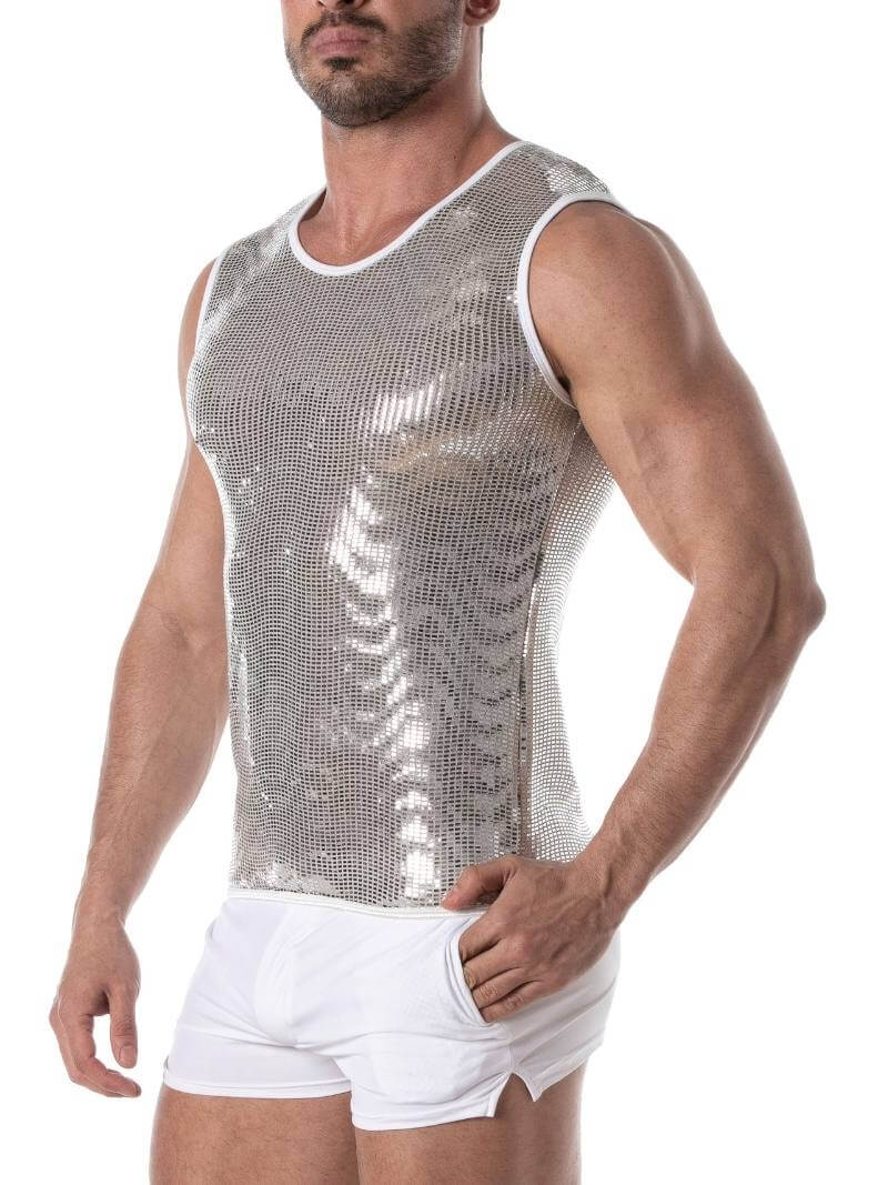 Mens TOF Paris Glitter Tank Top