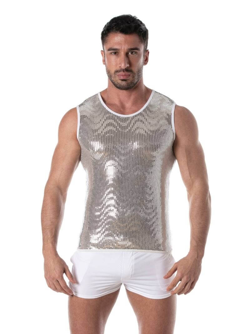 Mens TOF Paris Glitter Tank Top