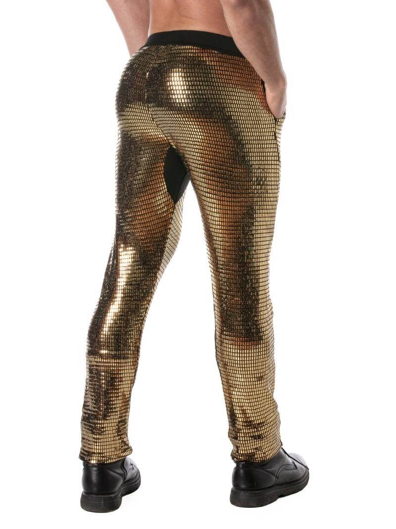 Mens TOF Paris Glitter Pants, Low Rise & Fitted, Pockets