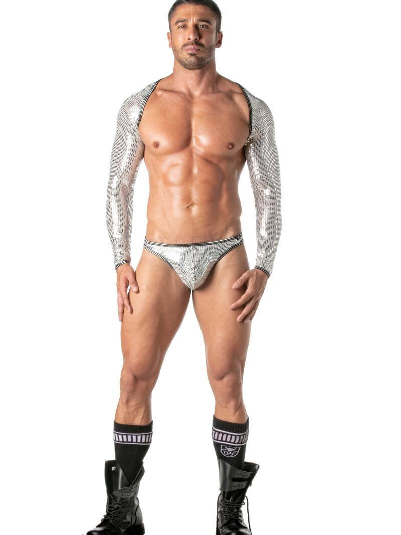 Mens TOF Paris Glitter Bolero Cropped Top