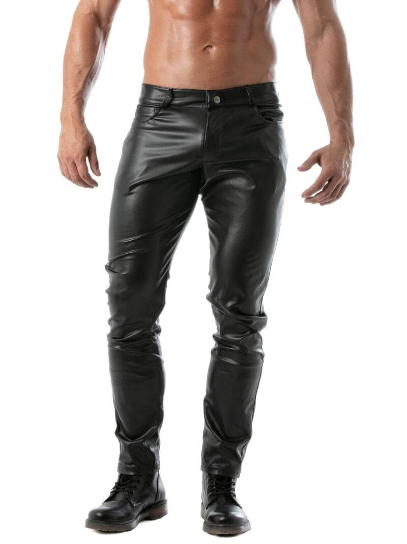 Mens TOF Paris Kinky Leather Look Backless Pants