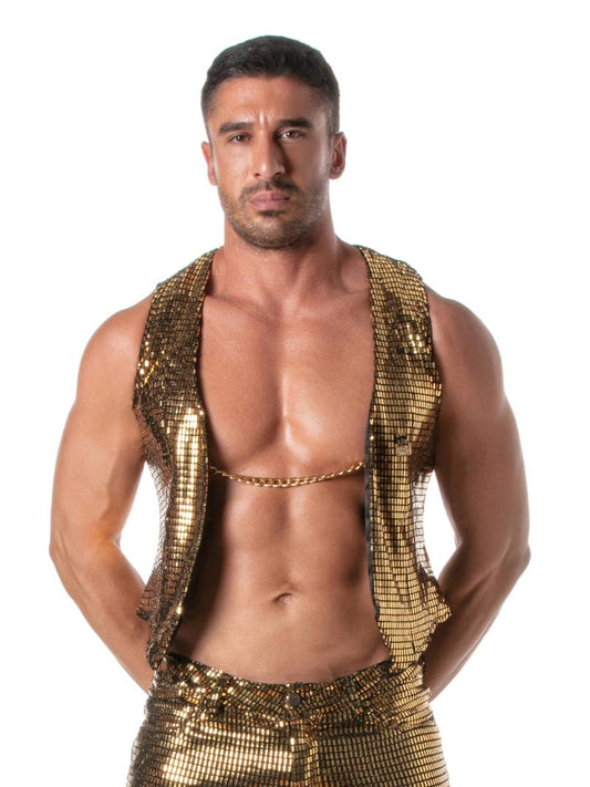 Mens TOF Paris Glitter Chain Vest