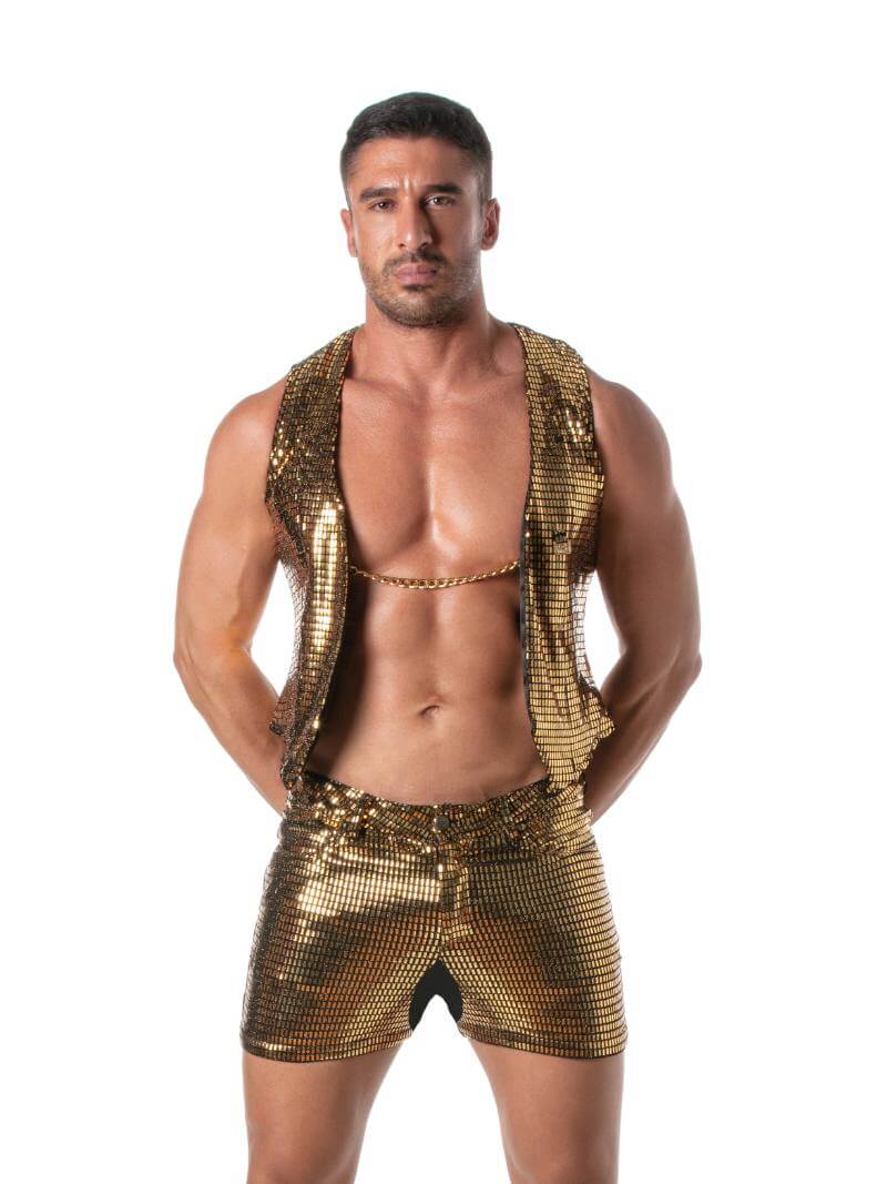 Mens TOF Paris Glitter Chain Vest
