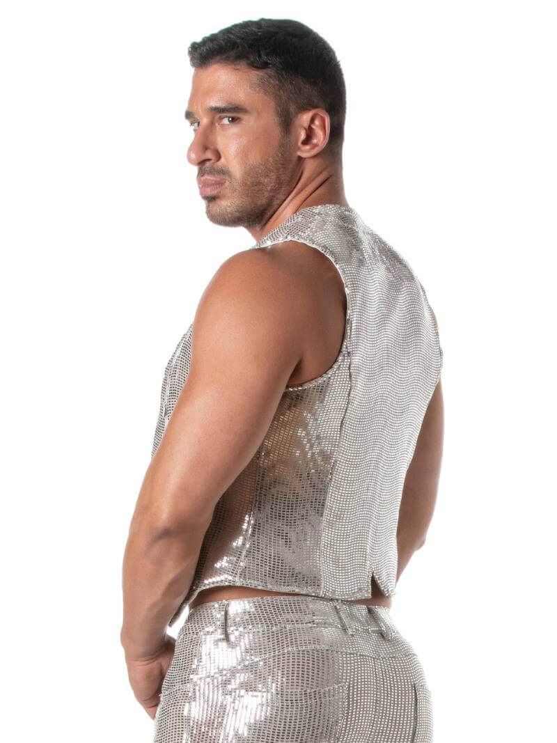 Mens TOF Paris Glitter Chain Vest