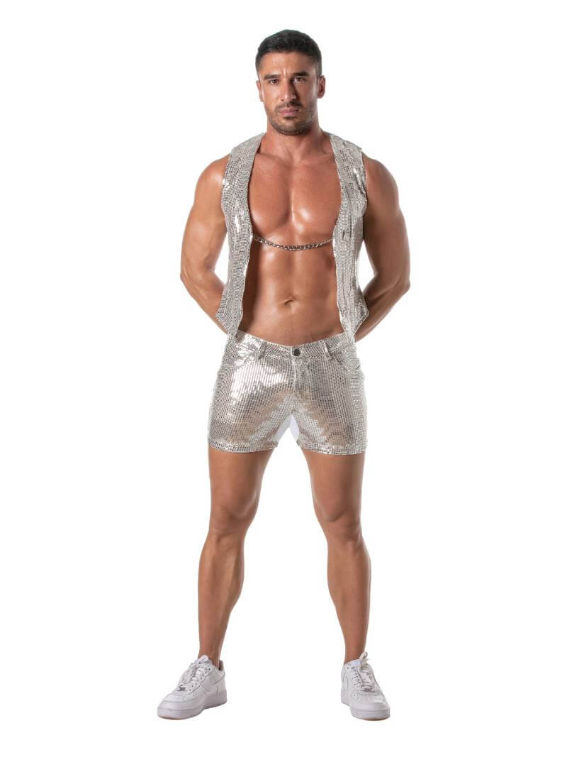 Mens TOF Paris Glitter Chain Vest