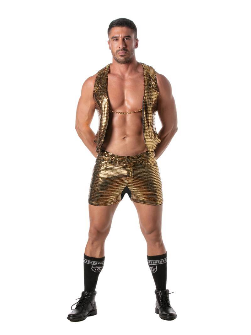 Mens TOF Paris Glitter Chain Vest