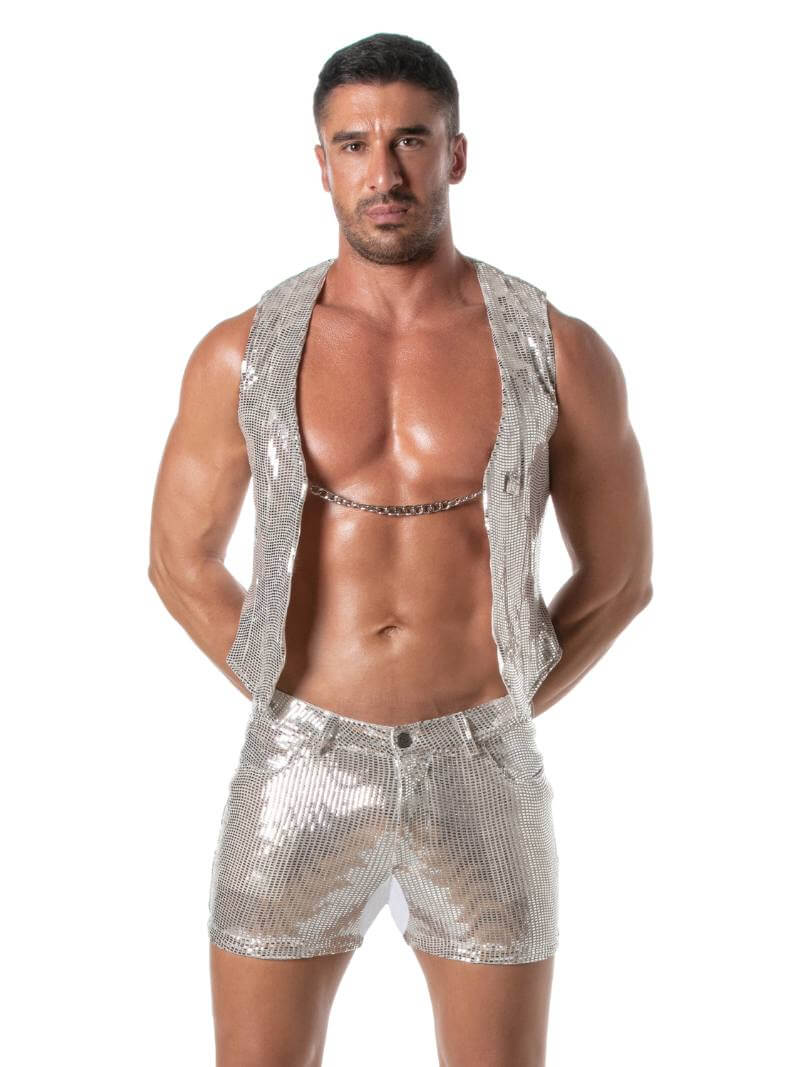 Mens TOF Paris Glitter Chain Vest
