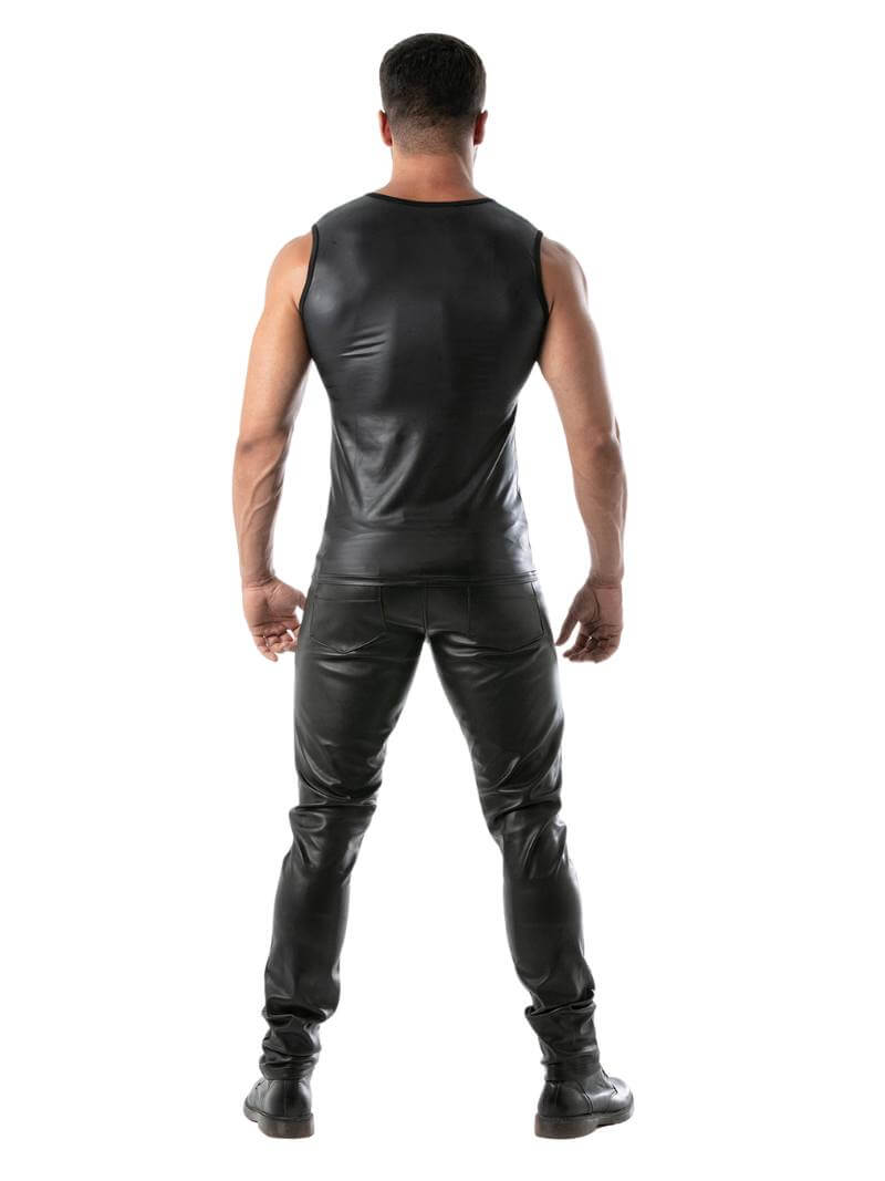 Mens TOF Paris Kinky Tank Top: Leather-Look