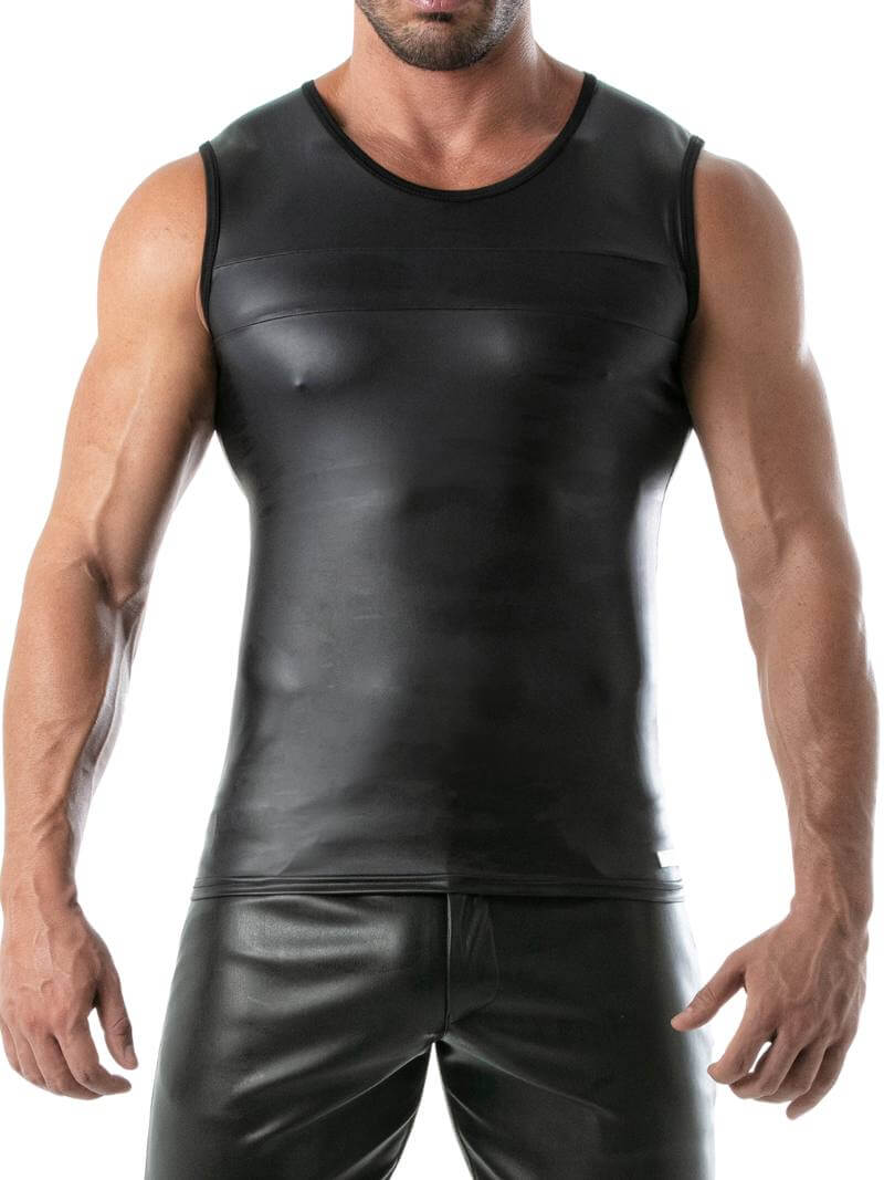 Mens TOF Paris Kinky Tank Top: Leather-Look