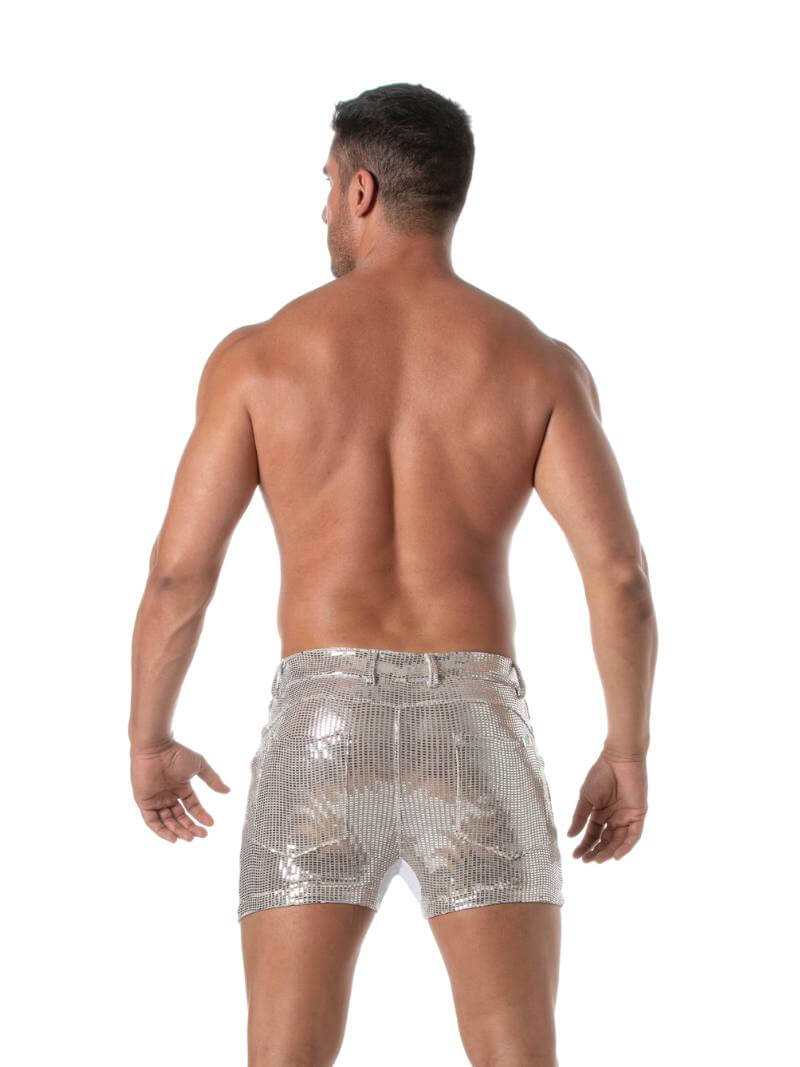 Mens TOF Paris 5 Pocket Mid-Thigh Glitter Short