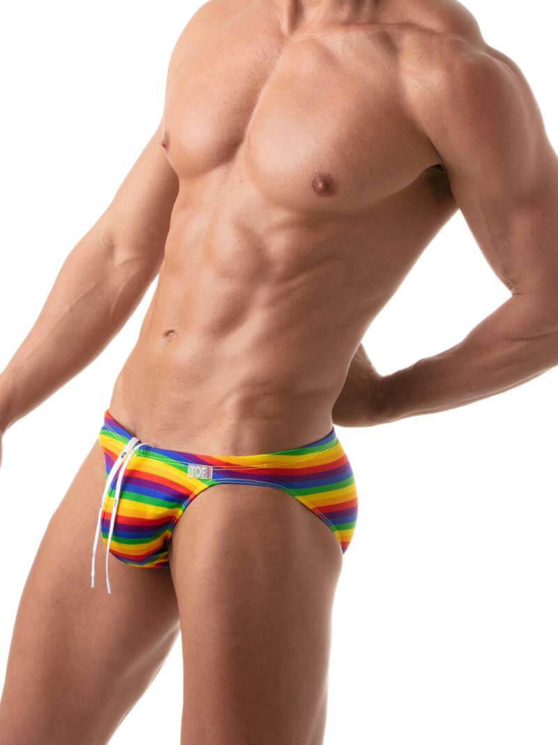 Mens TOF Paris Rainbow Swimming Bikini - SIZE LARGE