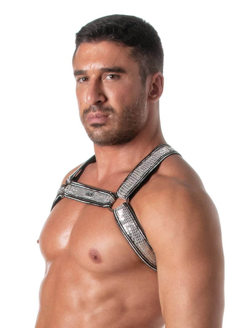 Mens TOF Paris Glitter Bulldog Chest Harness