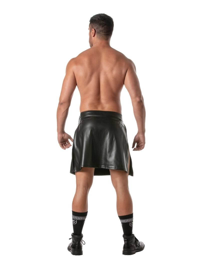 Mens TOF Paris Kinky Leather Look Zipped Skirt