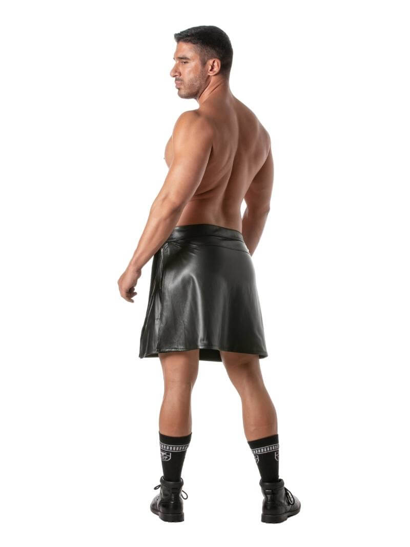 Mens TOF Paris Kinky Leather Look Zipped Skirt