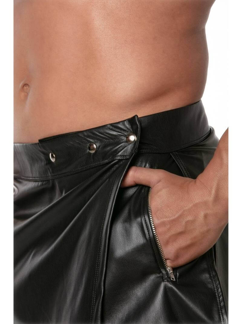 Mens TOF Paris Kinky Leather Look Zipped Skirt