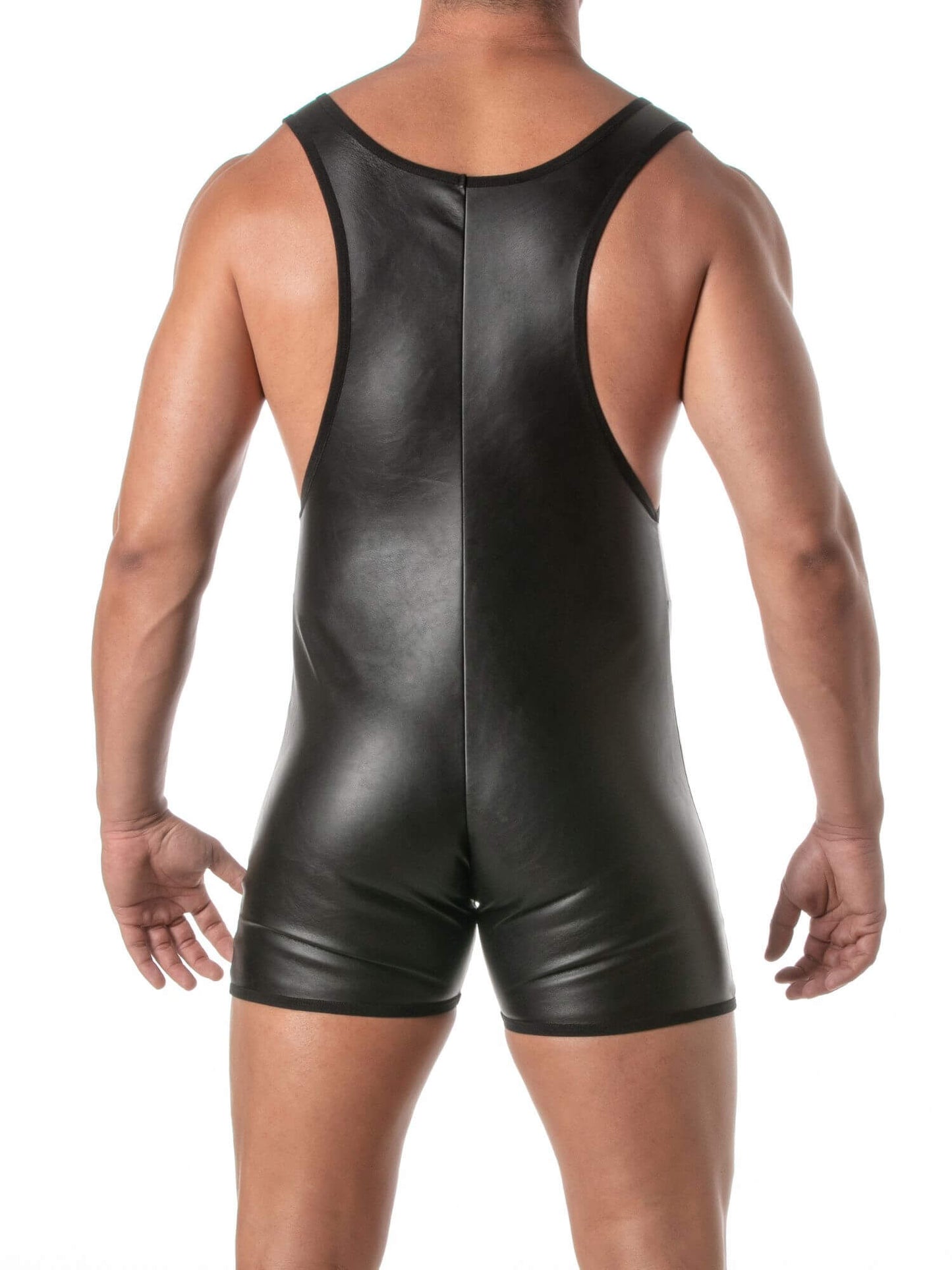 TOF Paris Kinky Leather Look Bodysuit with Removable Pouch