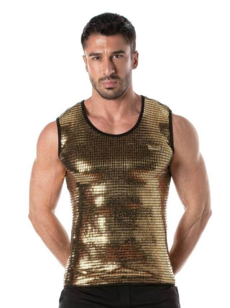 Mens TOF Paris Glitter Tank Top