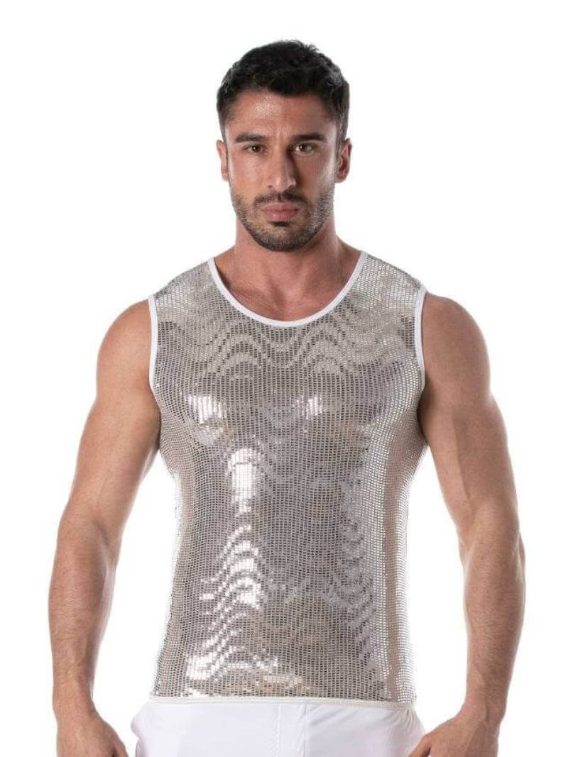 Mens TOF Paris Glitter Tank Top