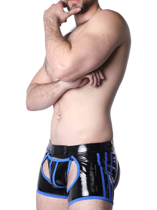 Mens CellBlock13 Iron Grip Latex-Look Backless Chaps Trunk