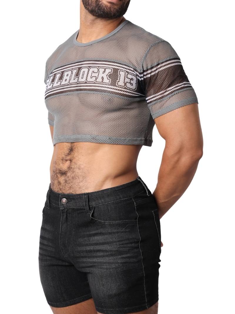 Mens CellBlock13 Challenger Cropped T-Shirt: Breathable Mesh