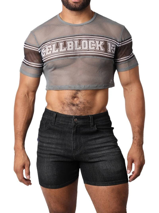 Mens CellBlock13 Challenger Cropped T-Shirt: Breathable Mesh