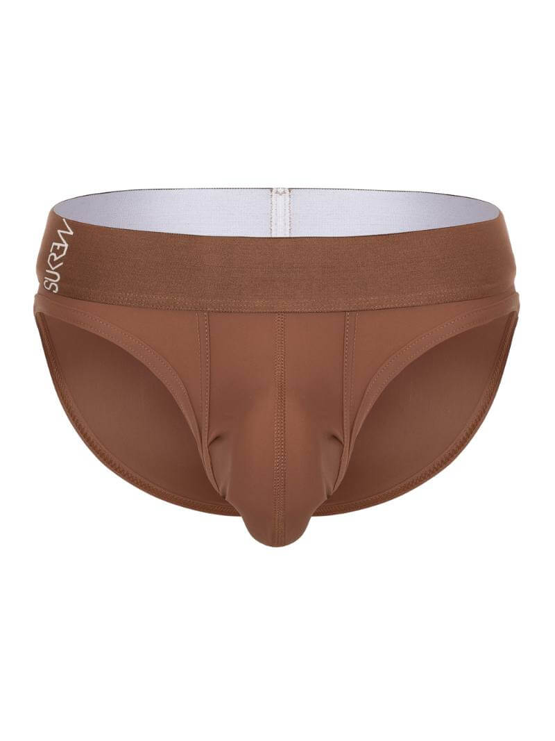 SUKREW Brown men's underwear with a matching waistband