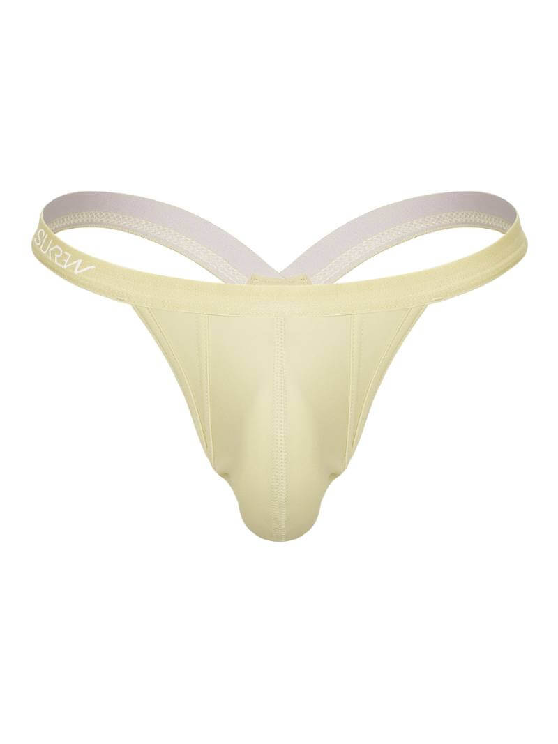 Yellow men's underwear with white waistband on a white background