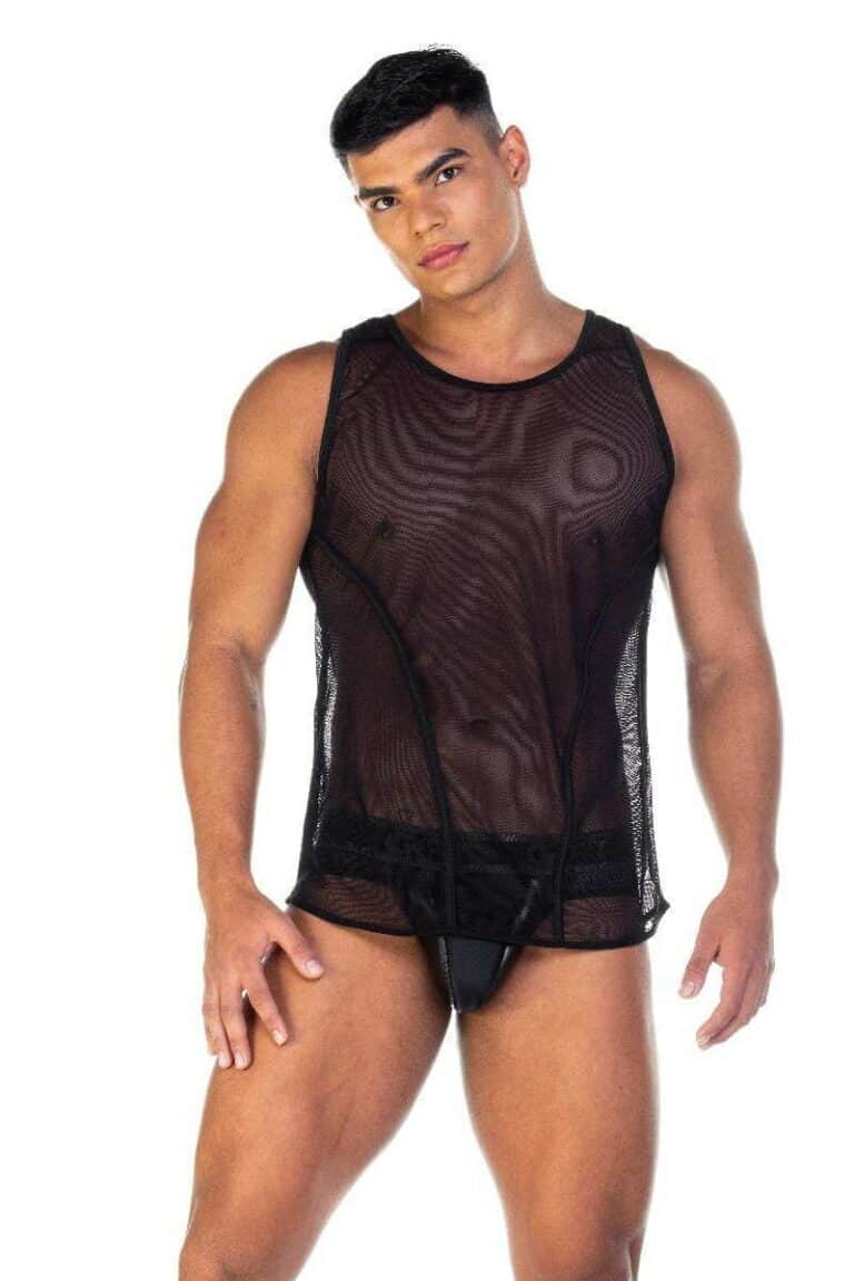 Gigo Fetish See Through Mesh Vest Men S Sexy Mesh Tank Top