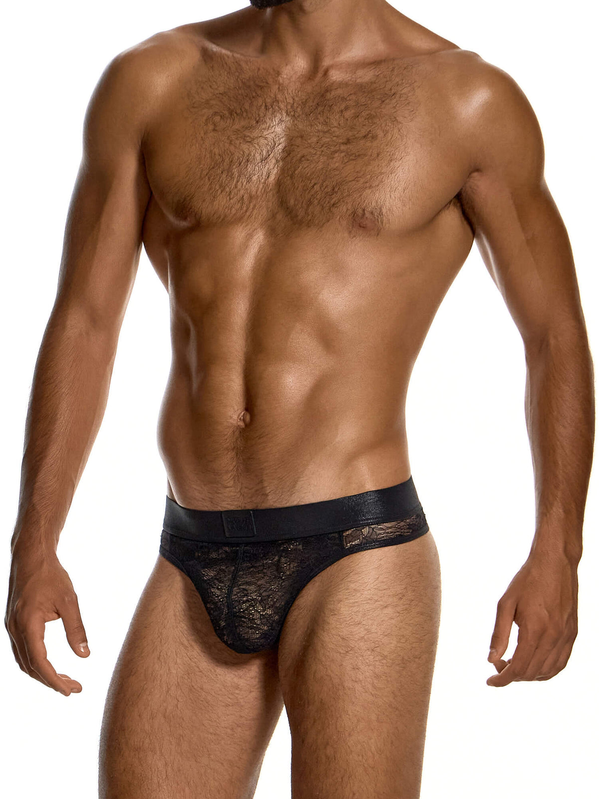 Modus Vivendi Lingerie Lace Thong in black, product photograph