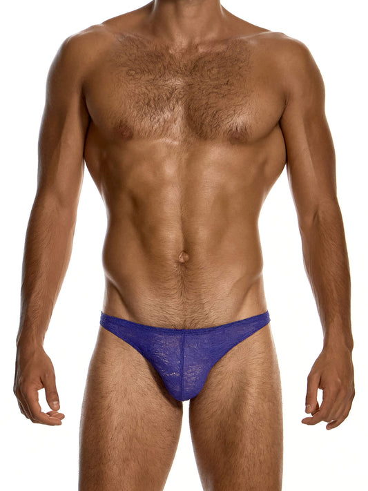 Modus Vivendi Lingerie Lace Low Cut Bikini Brief in purple, product photograph